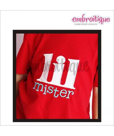 Lil Mister Little Brother Sibling Applique