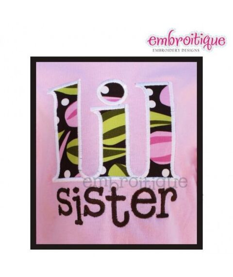 Lil Sister Little Sibiling Applique