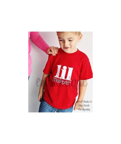 Lil Mister Little Brother Sibling Applique, 2 image