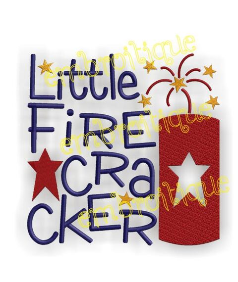 Little Firecracker 4th of July Embroidery Design