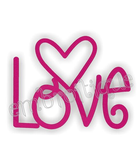 Love Word - Fill Stitch and Redwork