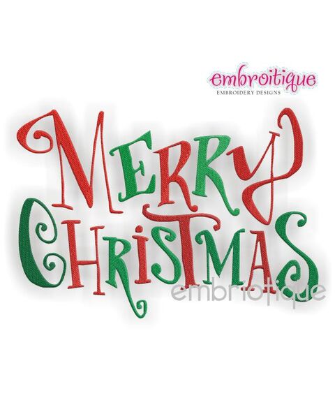 Merry Christmas Single Embroidery Design