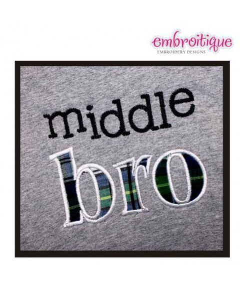Middle Bro Applique Sibling Design