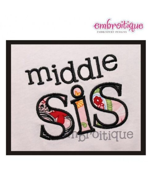 Middle Sis Applique Sibling Design