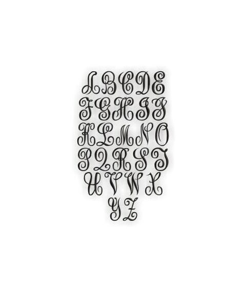 Oakley Fancy Scroll Vine Script Monogram Set - 4", 5", 6", 2 image