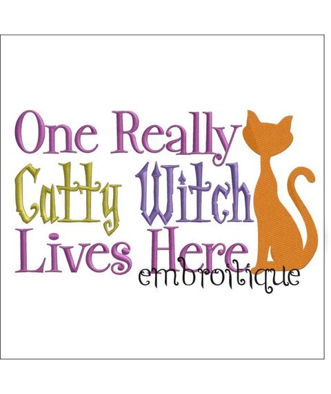 One Really Catty Witch Lives Here Halloween Funny Design
