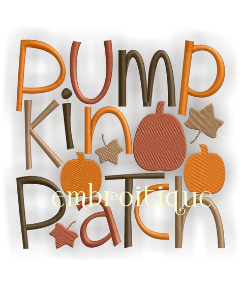 Pumpkin Patch Fall Word Block