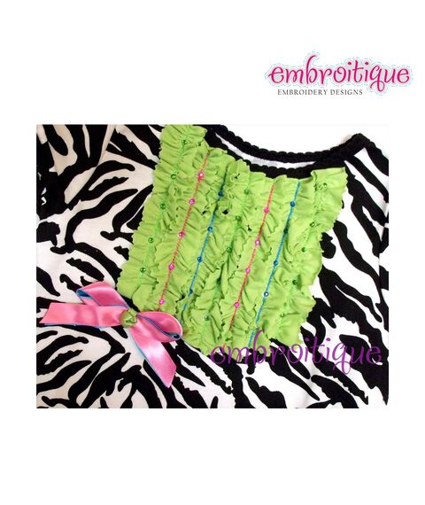Rhinestones and Ruffles Ruched front shirt - Shabby Sweet