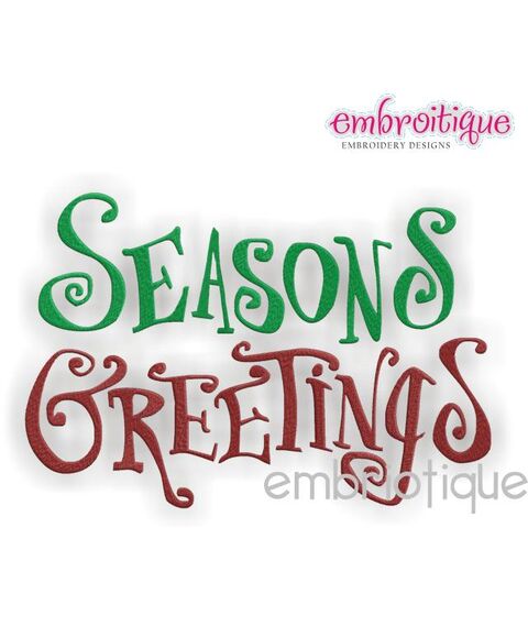 Seasons Greetings Embroidery Designs