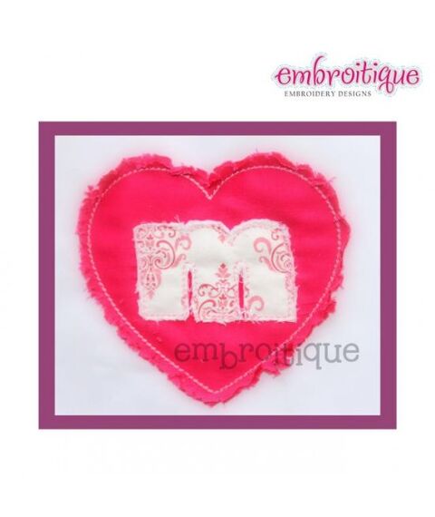 Shaggy Heart Love Valentine's Day Monogram Raw Edge Set