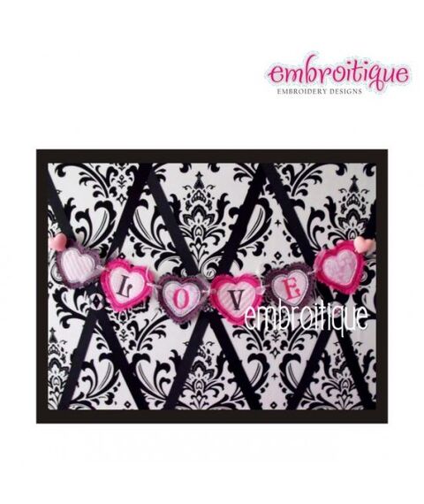 Shaggy Heart Raw Edge LOVE Banner