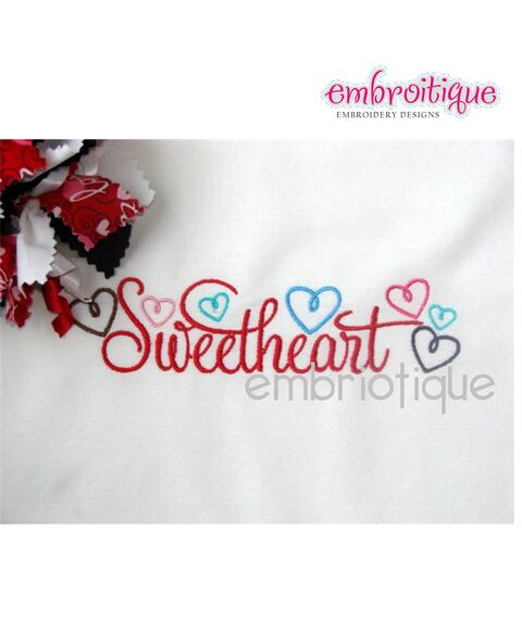 Sweetheart Script with Hearts