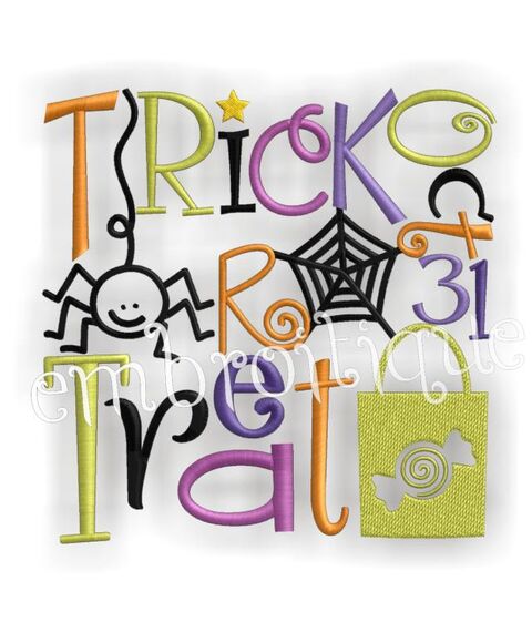 Trick or Treat Halloween Oct 31 Block