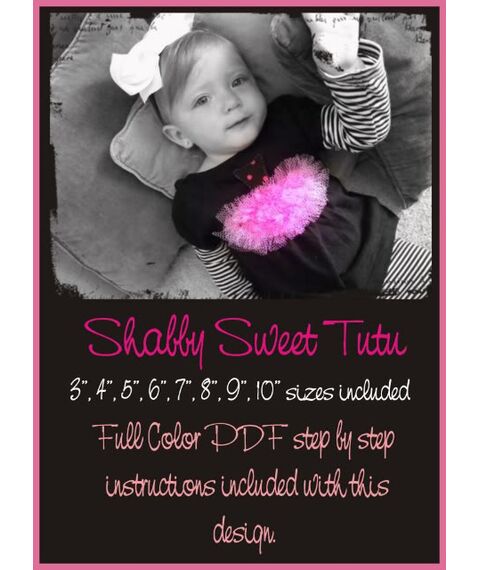 Shabby Sweet Ruched Tutu Applique, 2 image