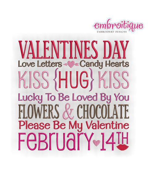 Valentine's Day Word Block