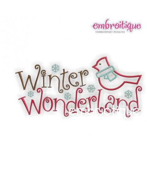 Winter Wonderland Curly Bird Holiday with Snowflakes