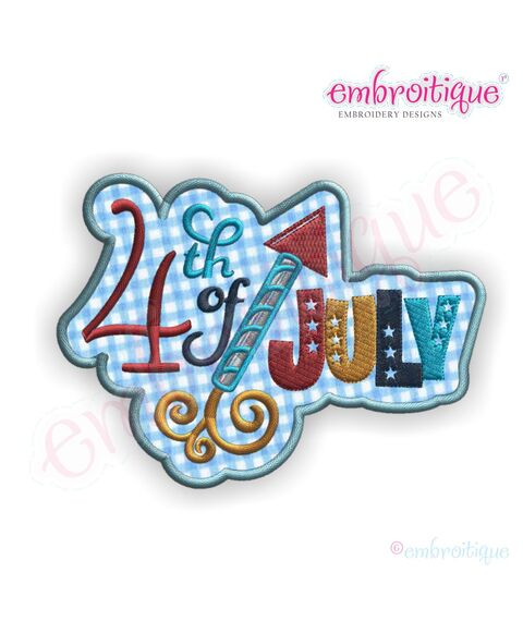 4th of July with Rocket Patch Applique