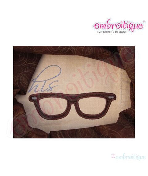 50's Mens Retro Eye Glasses Super Set - Applique and Fill Stitch included