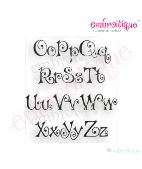 Bows Curly Whimsical Embroidery Alphabet Monogram Set