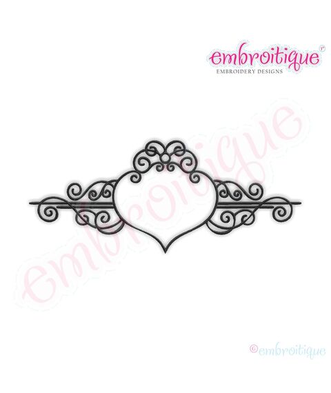Alyssa Heart Swirly Curly Scroll Monogram Font Frame