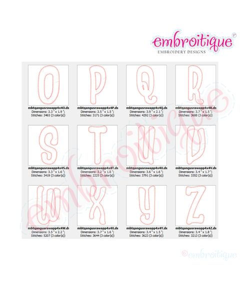 Angus Raw Edge Applique Monogram Set
