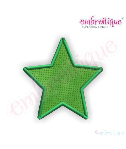 Basic Shapes 5-Point Star Raw Edge and Satin Stitch Applique, 3 image