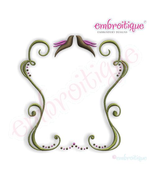 Blissful Doves Vintage Font Frame, 2 image