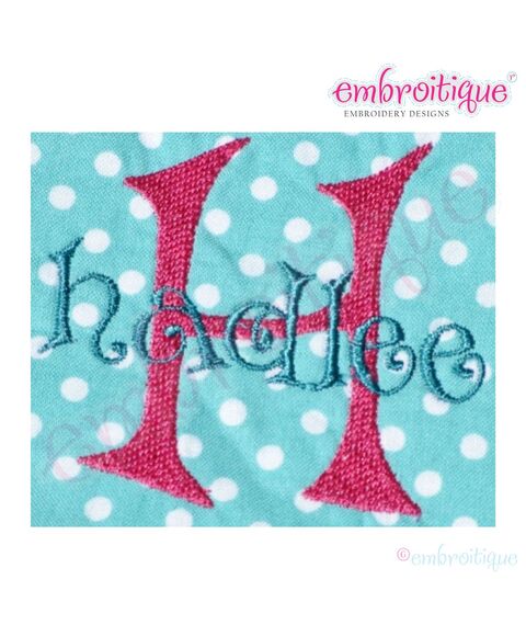 Bows Curly Whimsical Embroidery Alphabet Monogram Set
