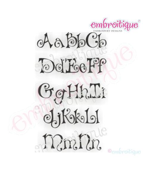 Bows Curly Whimsical Embroidery Alphabet Monogram Set