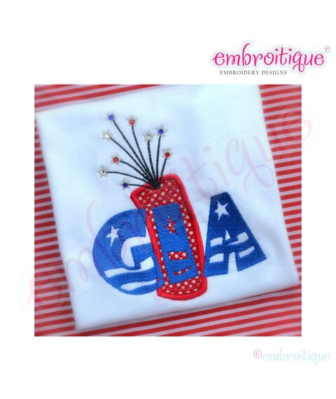 Bursting Firecracker 4th of July Applique