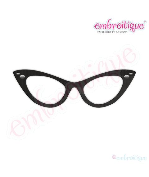 50's Lady Cat Eye Glasses Super Set - Applique and Fill Stitch included, 3 image