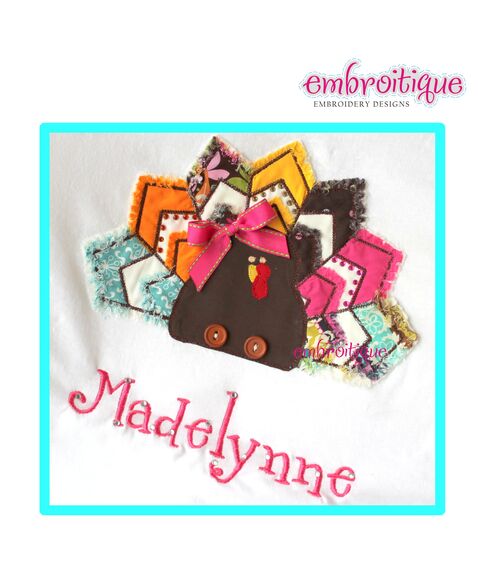 Chevron Raw Edge Turkey Applique, 2 image