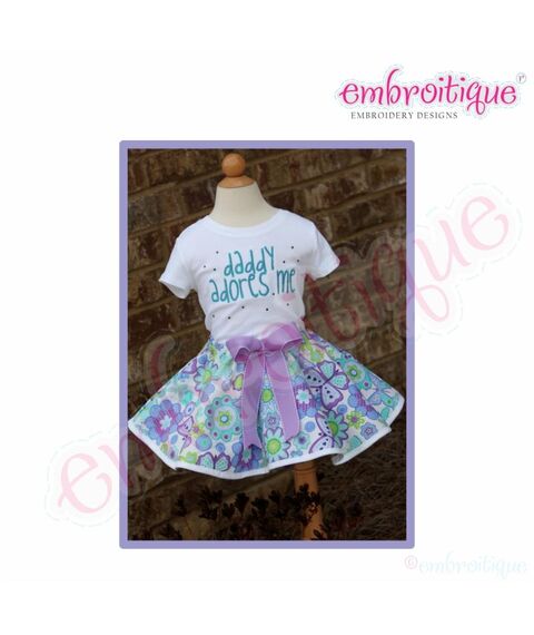 Daddy Adores Me Embroidery Design, 2 image