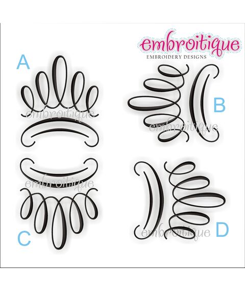 Flourish 1 Accent Embroidery Design, 2 image