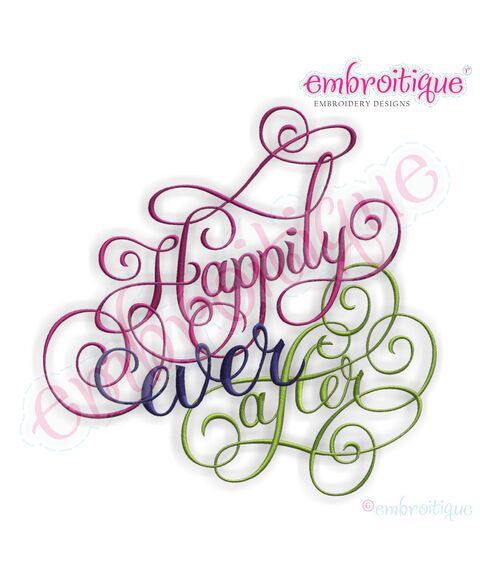 Happily Ever After Calligraphy Wedding Script Design