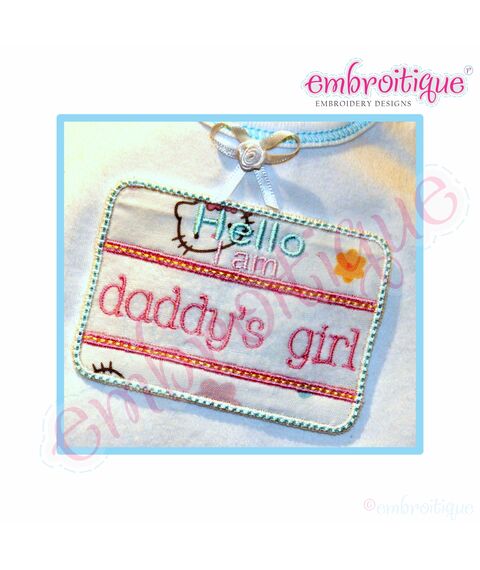 Hello I am Sticker Badge Applique Super Set - Huggable, Daddy's Girl, Smoochable, a miracle, 3 image