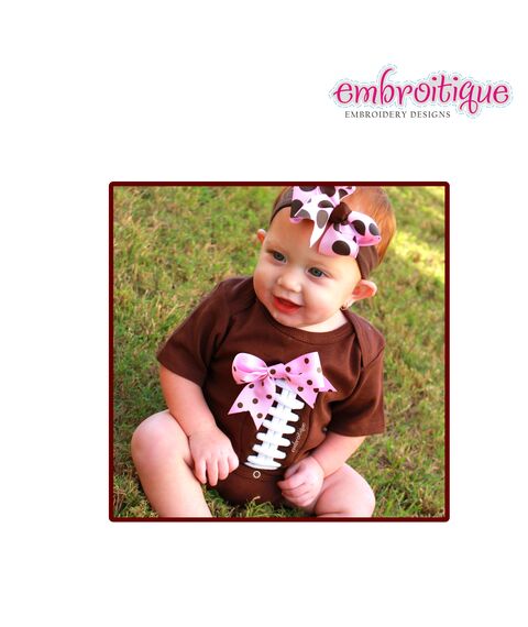 In the Hoop Football Lace Applique Design - Awesome for Boy - Adorable for girls, 3 image