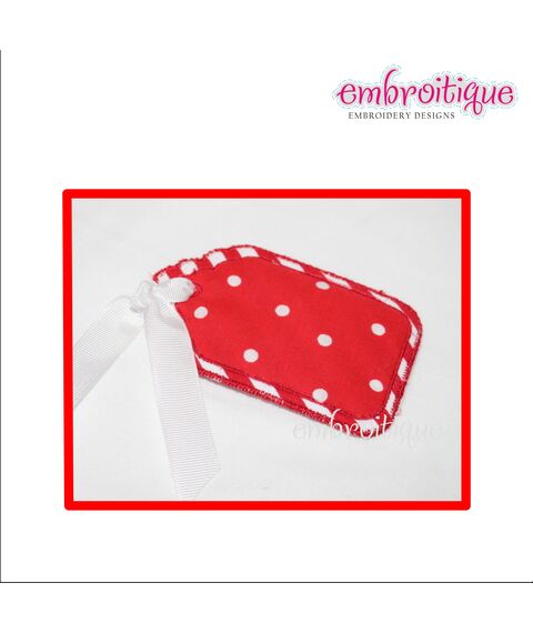 Scalloped Rectangle Gift Tag - Bag Tag - PDF Instructions Included, 2 image