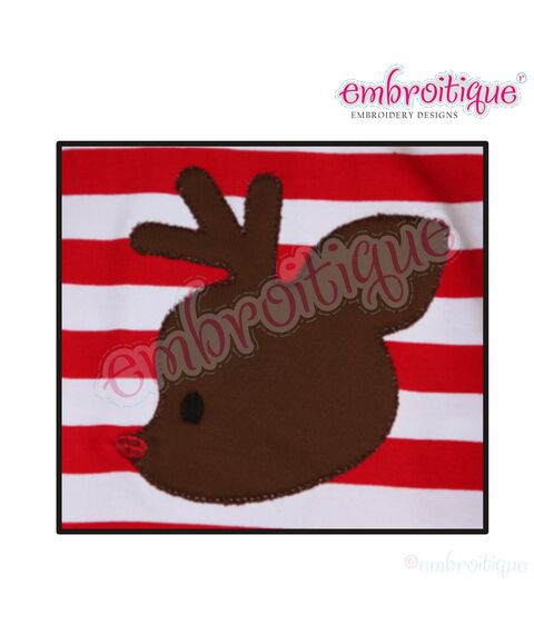 Vintage Reindeer Silhouette Raw Edge Applique, 2 image