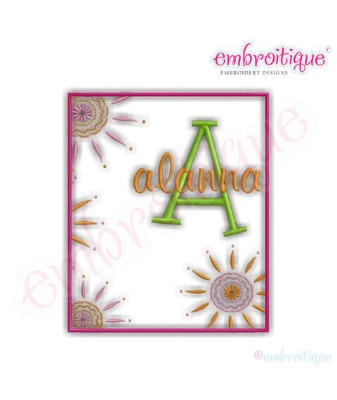 Alanna Fun and Funky Monogram Font Set and Frame