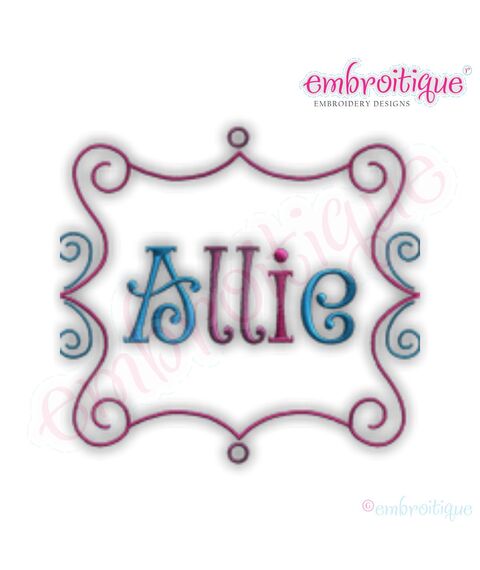 Allie Scroll Monogram Font Frame