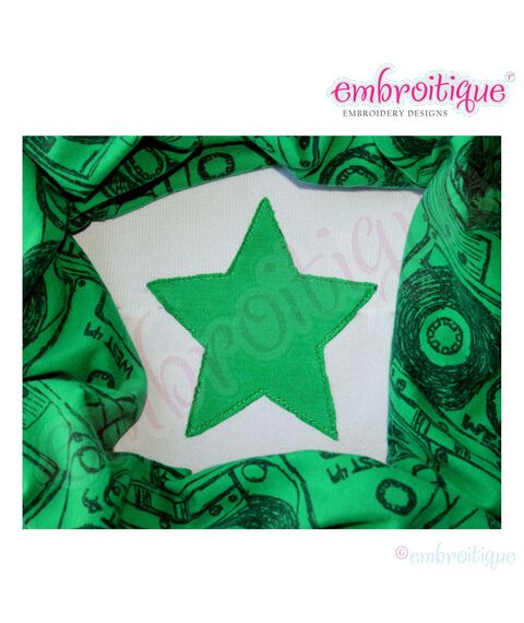 Basic Shapes 5-Point Star Raw Edge and Satin Stitch Applique