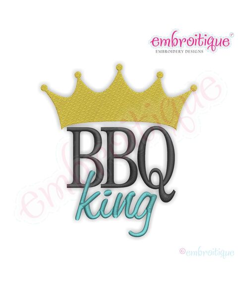 BBQ King Summer Embroidery Design