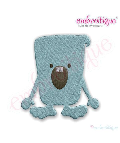 Big Blue Monster Filled Embroidery Design
