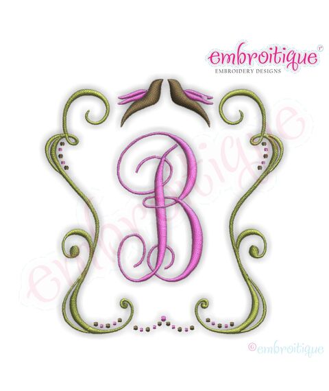 Blissful Doves Vintage Font Frame