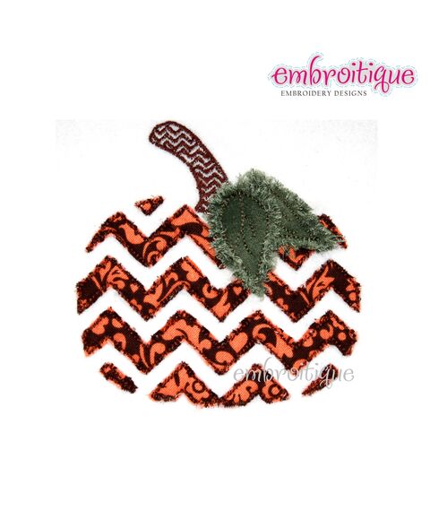 Chevron Pumpkin Raw Edge Applique