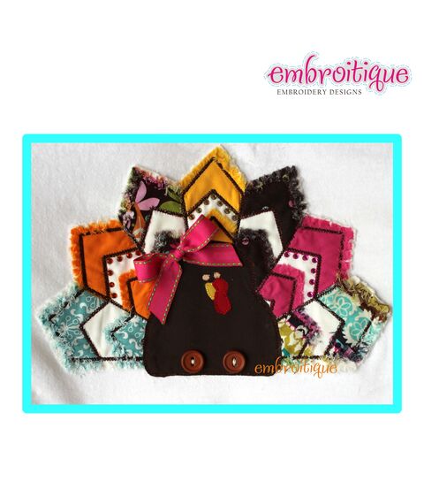 Chevron Raw Edge Turkey Applique
