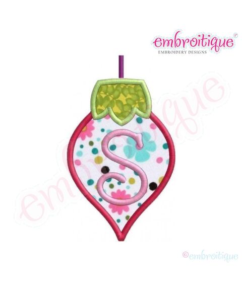 Christmas Holiday Ornament Alphabet Applique Monogram Set