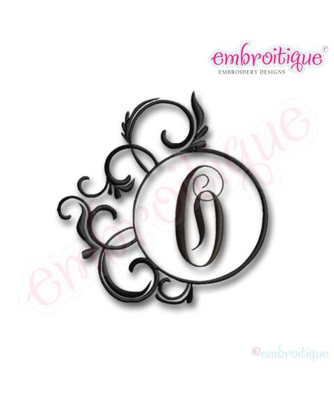 Fancy Round Frames Monogram Alphabet Font
