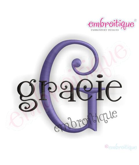 Gracie Embroidery Monogram Font Alphabet Set